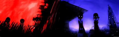 Red Blue Black Wallpaper 2 Monitor